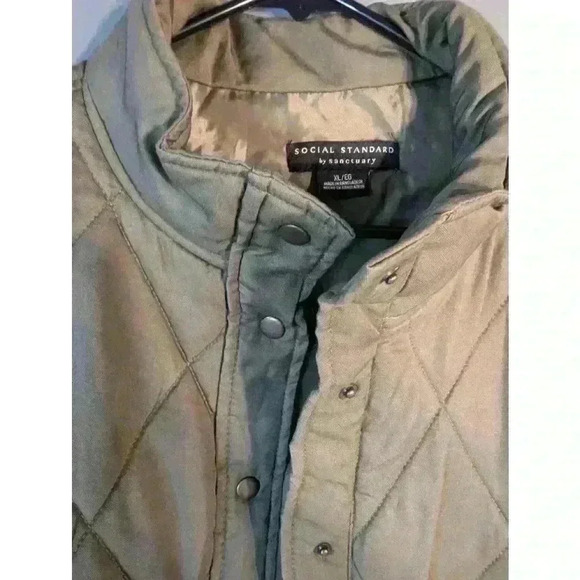 Social Standard by Sanctuary Green Quilted Jacket XL - Picture 8 of 11